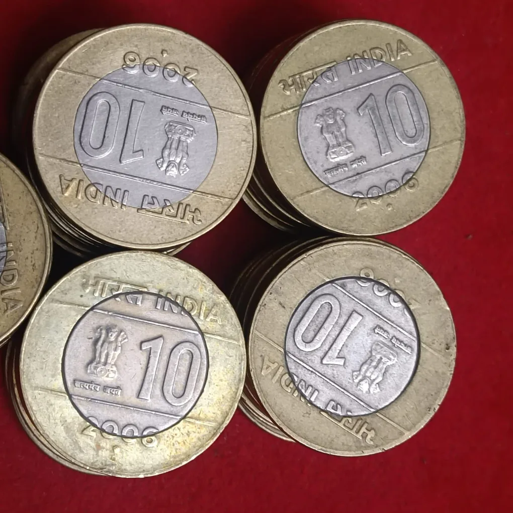 Ten Rs Scare Coin 2006 Year Noida Mint 10 Pcs Given Republic of India