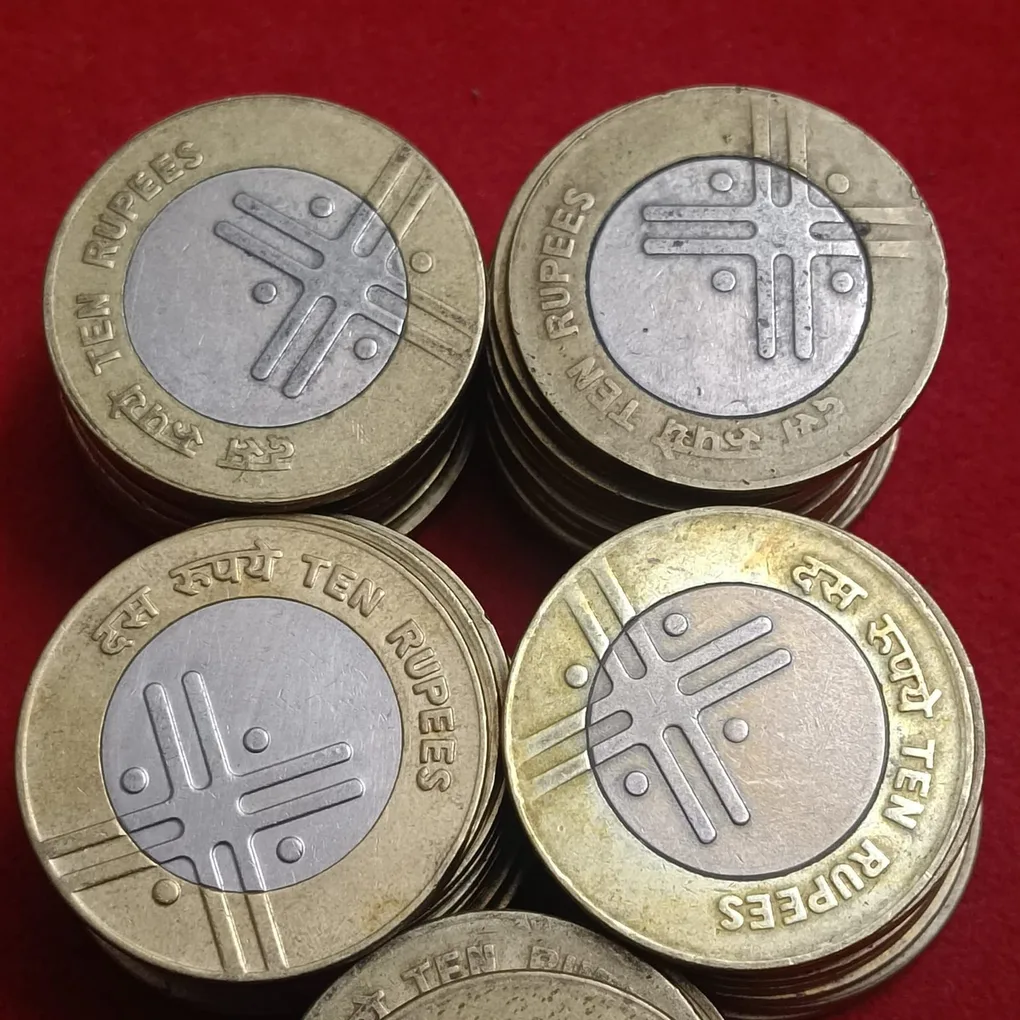 Ten Rs Scare Coin 2006 Year Noida Mint 10 Pcs Given Republic of India