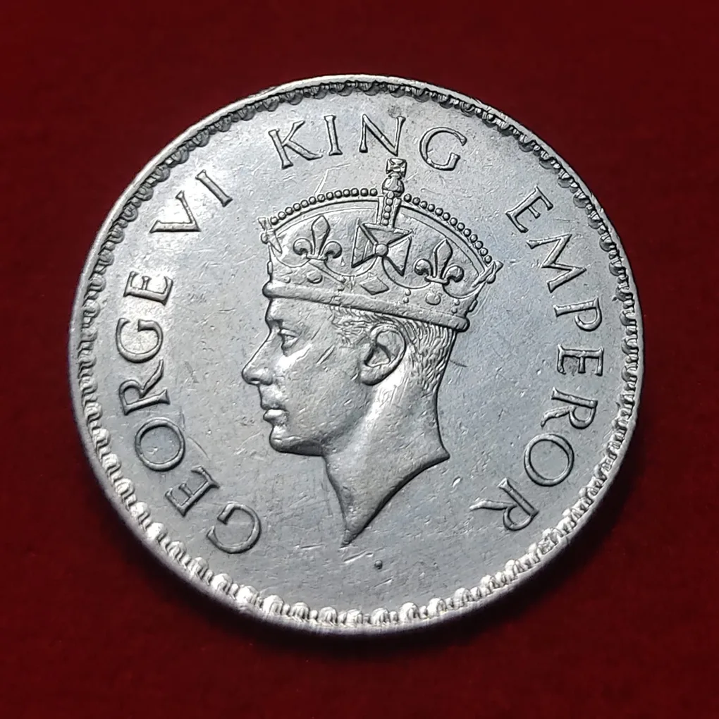 Extremely Rare One Rupee 1938 Silver Coin George VI Bombay Mint AUNC Grade | 100% Genuine Item