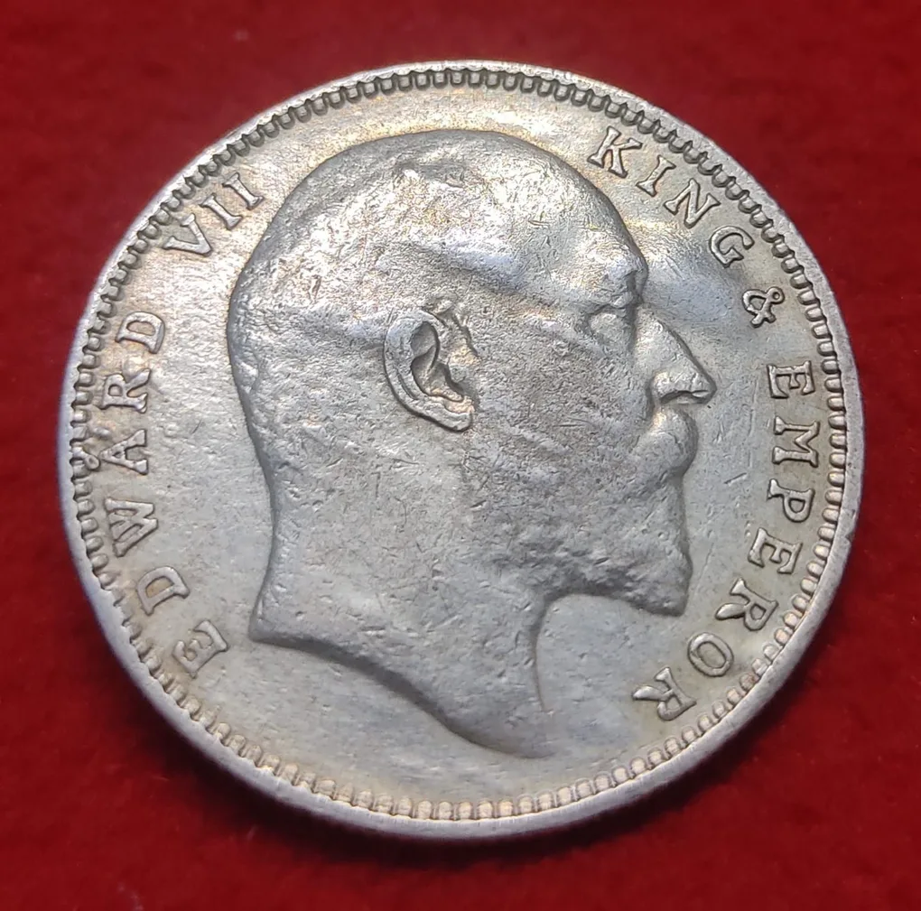 One Rupee Coin Silver Edward VII Year 1907