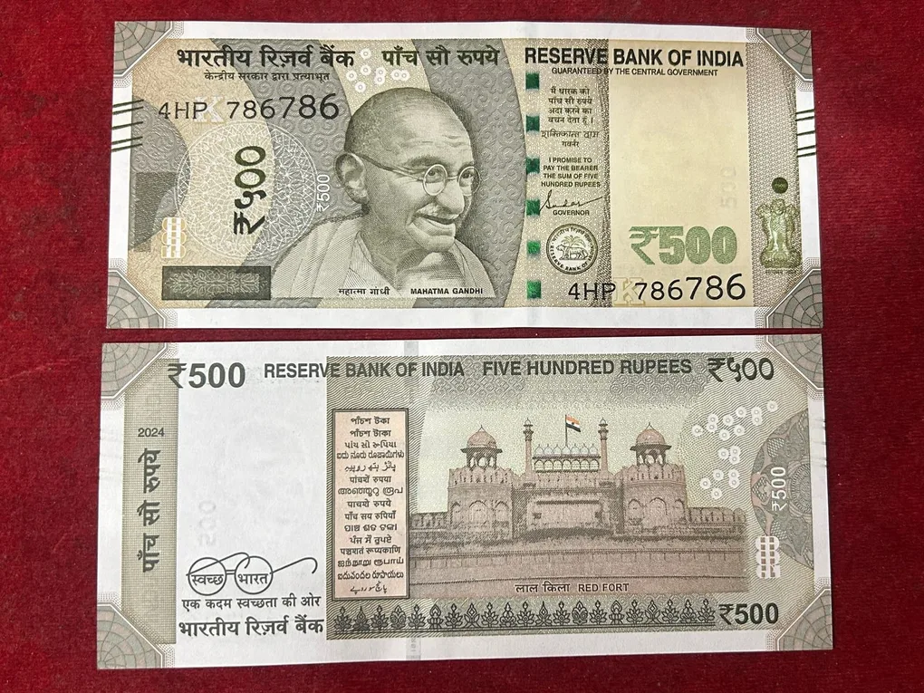 Extremely Rare 500 Rupees Note With Double 786786 Fancy Number Note Gem UNC