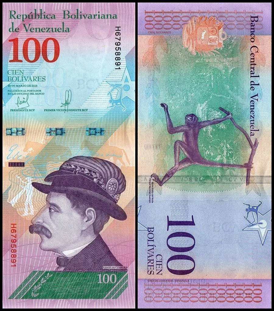 Venezuela 100 Bolivar Soberano Banknote 2018 P106a2 UNC Unique and Rare