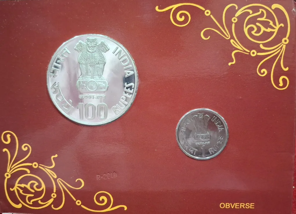 India post 150 Years 2004 ( 2 Coin UNC Set) kolkata mint ishu