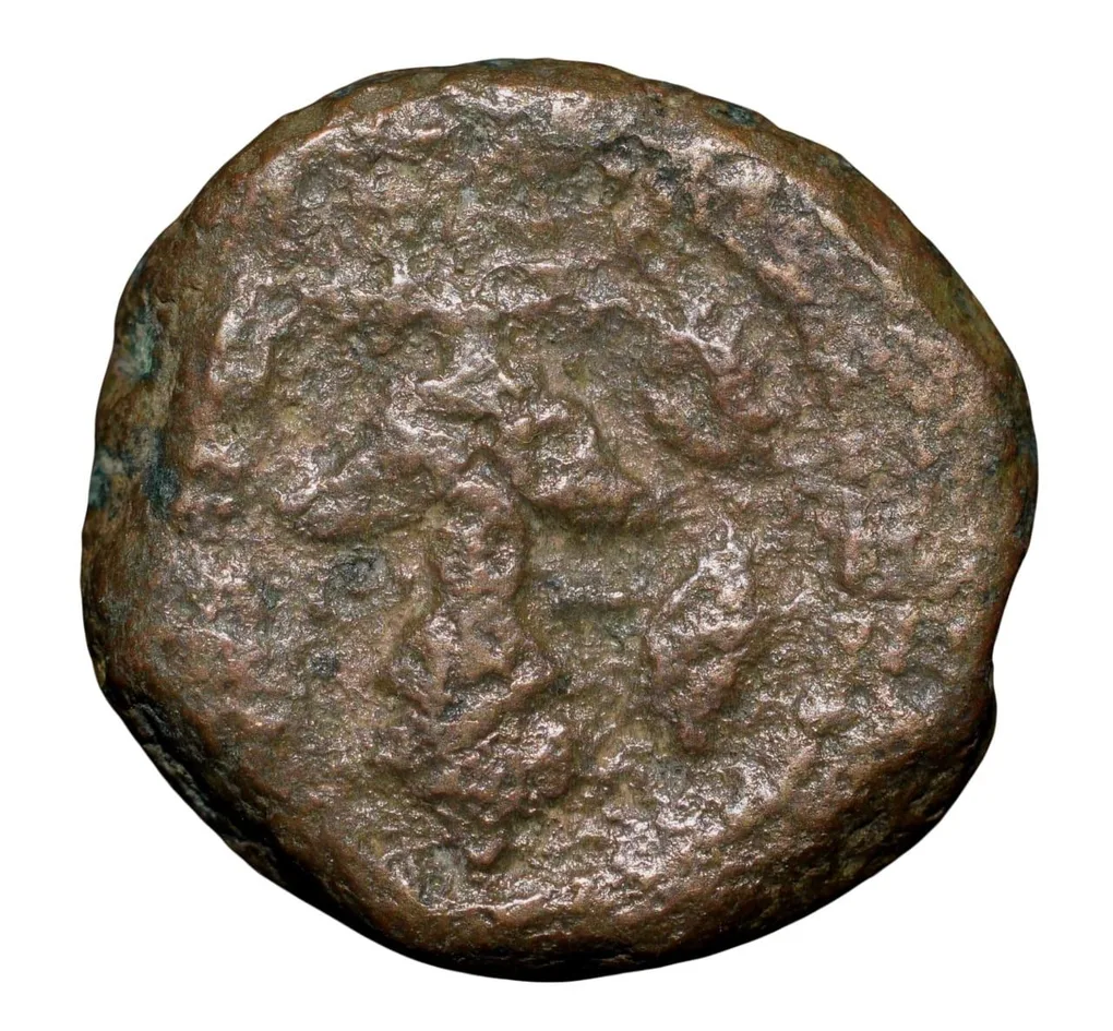 Copper Coin of Venkatapathi Raya II (AD1586-1614) of Vijaynagar Kingdom with Gandaberunda Very Rare