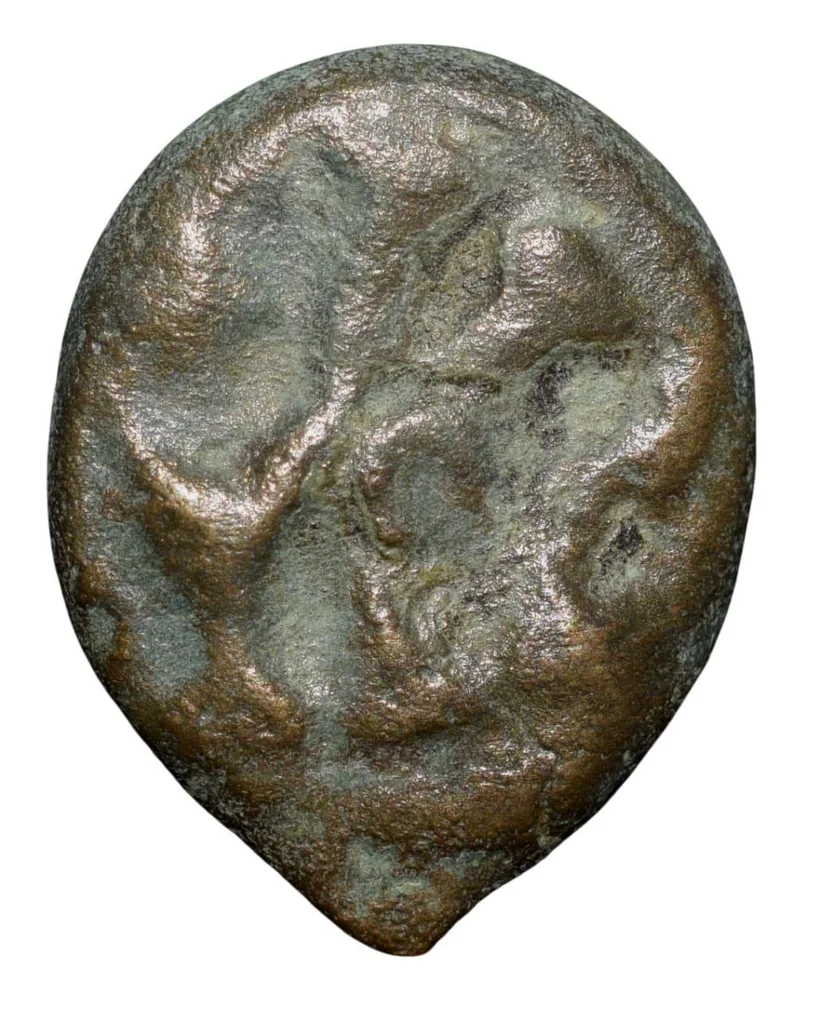 Copper Coin of Satavahan Dynasty (1st Cen. BC) from Paithan Region Elephant Type Double-Struck