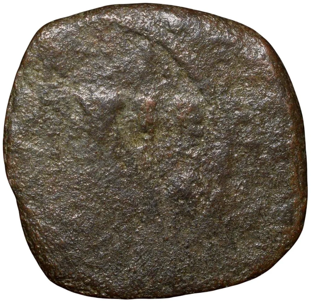 Copper Coin of Aulikars of Mandsore (4th - 6th Cen. AD) with Lotus Flower/Bramhi Legends