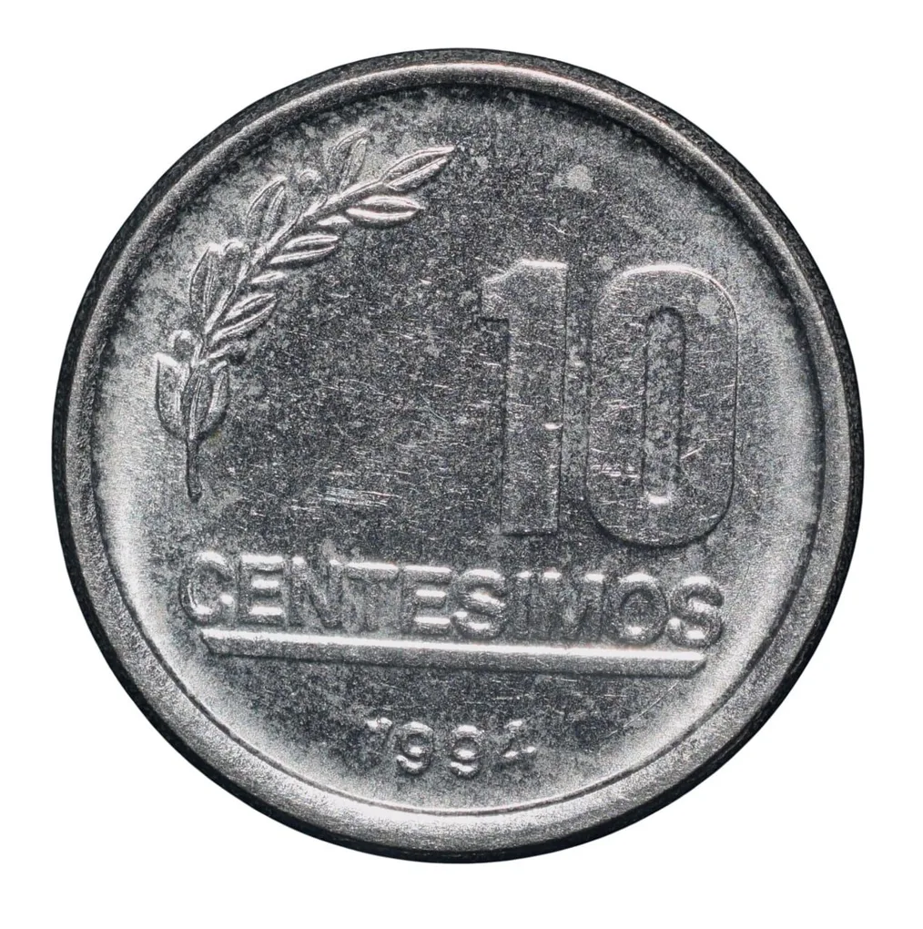 Steel 10 Centesimos of Uruguay Country (AD 1994) in UNC Grade