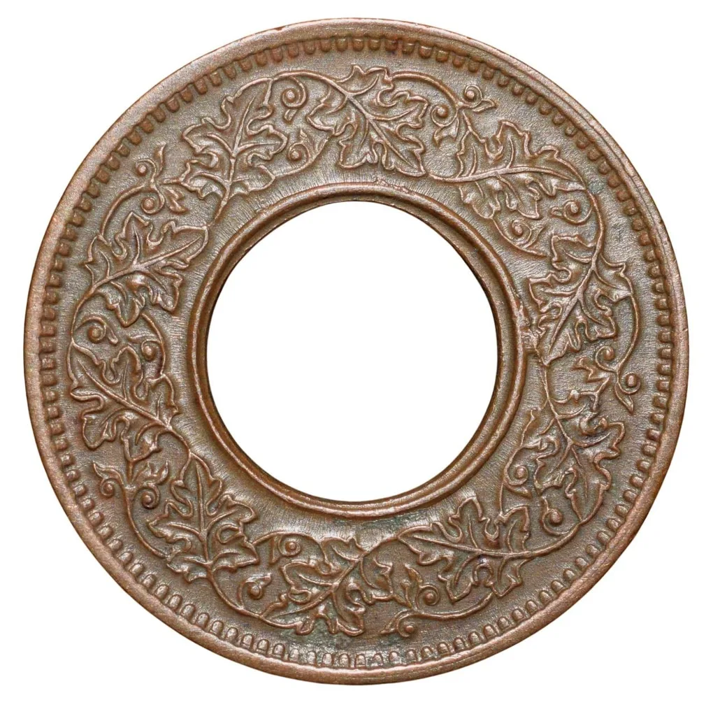 Bronze 1 Pice of George VI (AD 1945) of Calcutta Mint Flat Crown Type