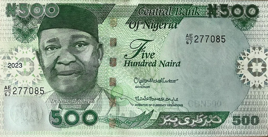 500 Naira of Nigeria Country (AD 2022-2025) with Dr. Nnamdi Azikiwe (1904-1996) - First President