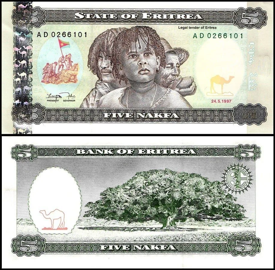 Eritrea 5 Nakfa Banknote 1997 P2 UNC Unique and Rare