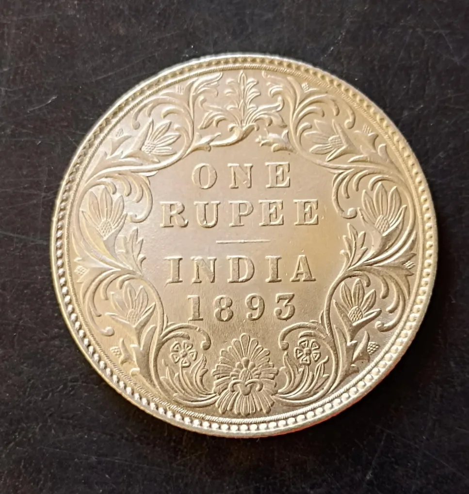 Silver British India Victoria empress 1893 Denominaton 1₹ Excellent condition Same and similar piece available