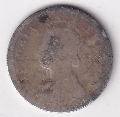 Two annas 1893 Victoria Empress Silver Coin Rare