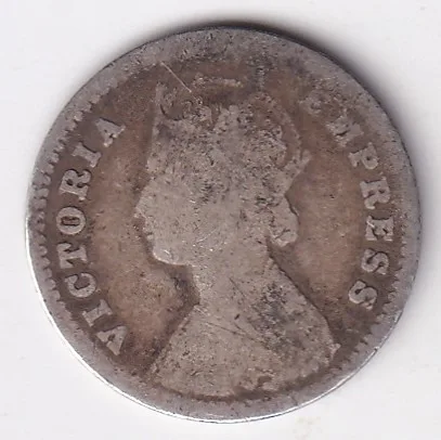 Two annas 1897 Victoria Empress Silver Coin Rare