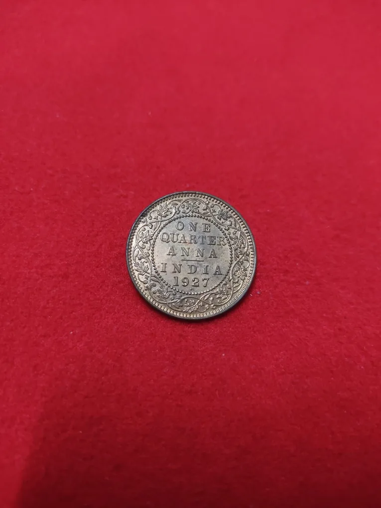 One Quarter Anna (Copper) George V 1927 Bombay Mint Weight 4.85 GMS