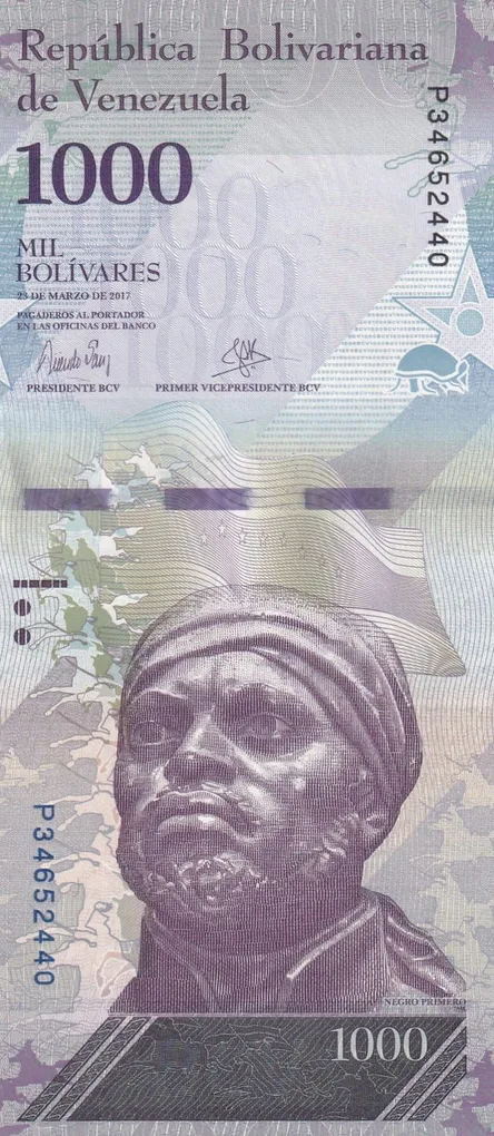 venezuela 1000 bolivariana GEM UNC Rare Bank note