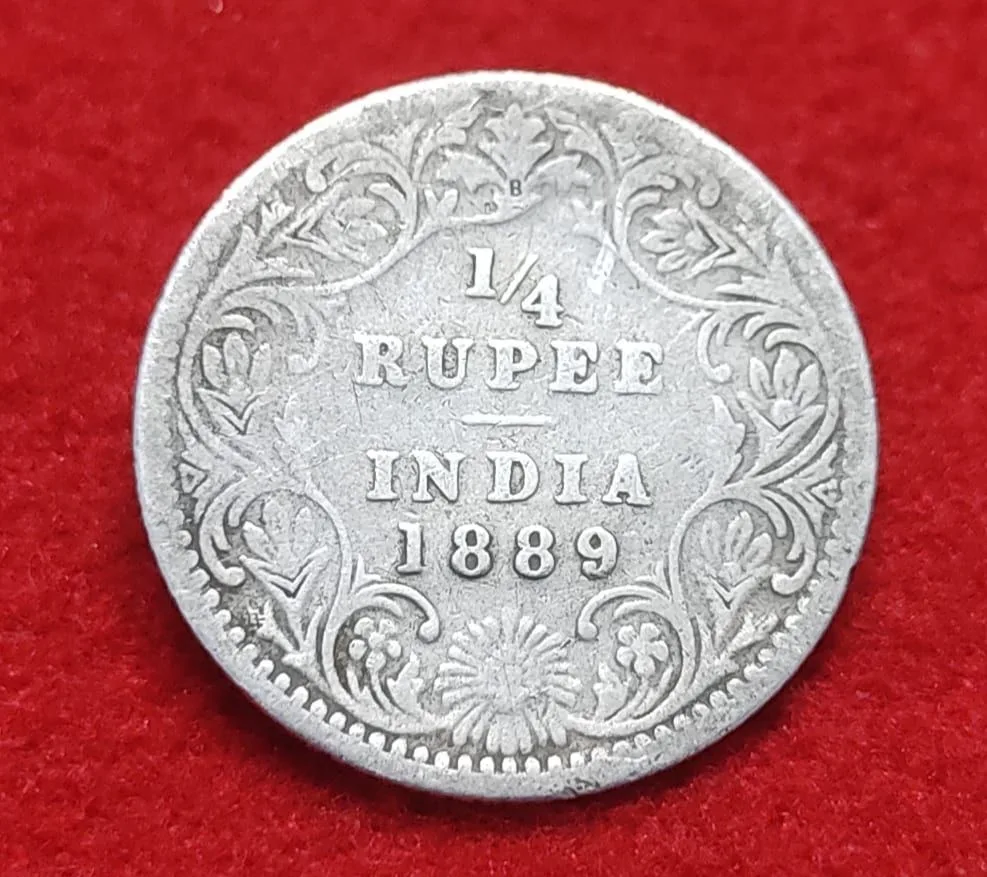1/4 Rupee Victoria Empress 1889 Bombay Mint