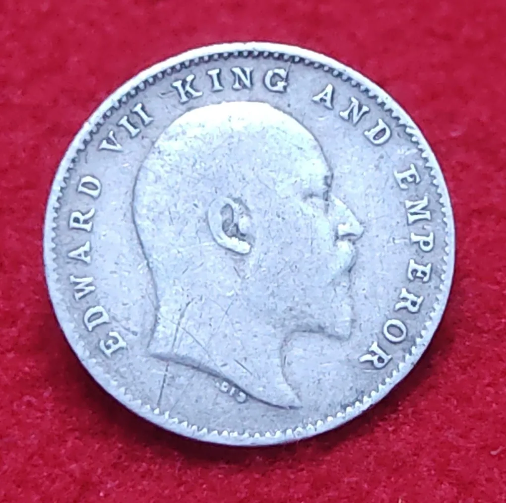 Two Annas Edward VII 1906 Calcutta Mint