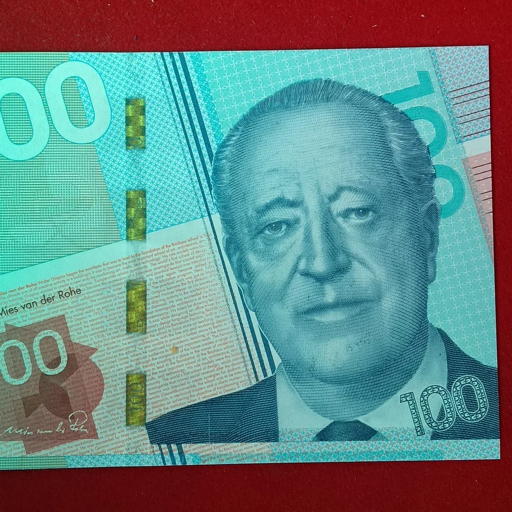 Extremely Rare G&D Test Note G&D Germany - "Bauhaus 100" Intaglio Specimen Proof Note