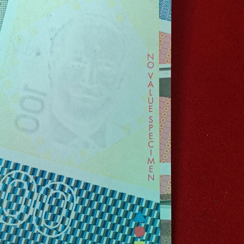 Extremely Rare G&D Test Note G&D Germany - "Bauhaus 100" Intaglio Specimen Proof Note