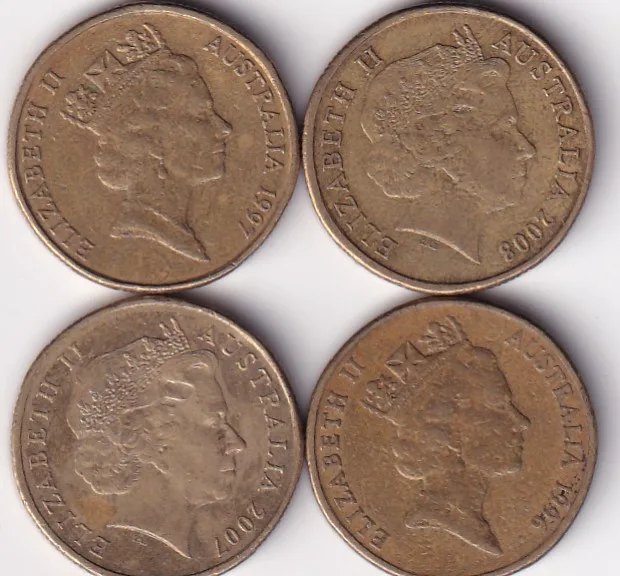 Australia One Dollar Rare 4 Different Commemorative (4 Coin Set) # I-1000