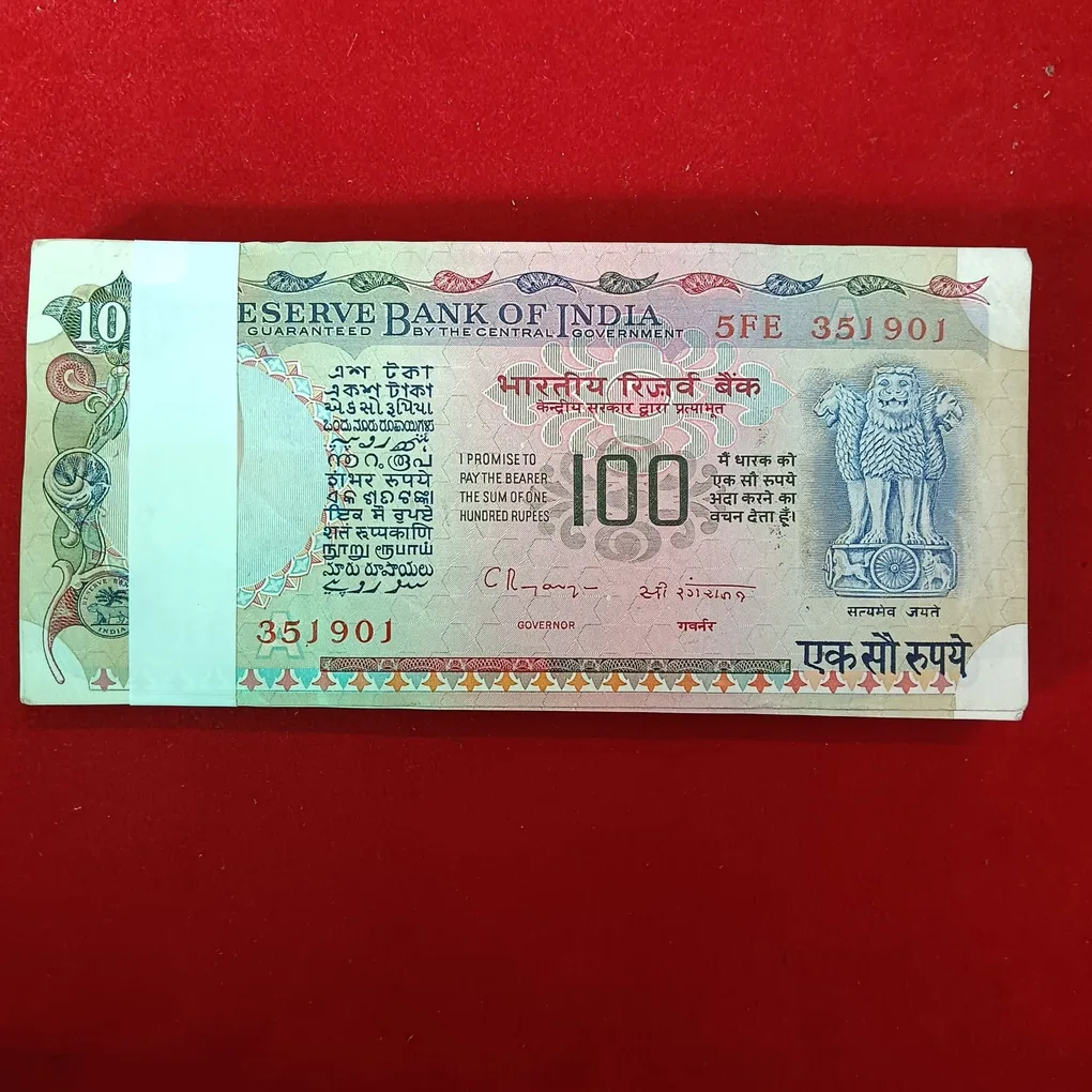 100 Rs Old Cobalt Agriculture Issue Bundle A Insert Governor C Rang Rajan Complete Bundle 3519101