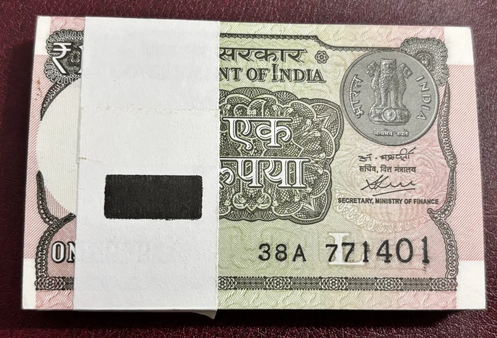 one rupee 2020 pink colored bundle rare