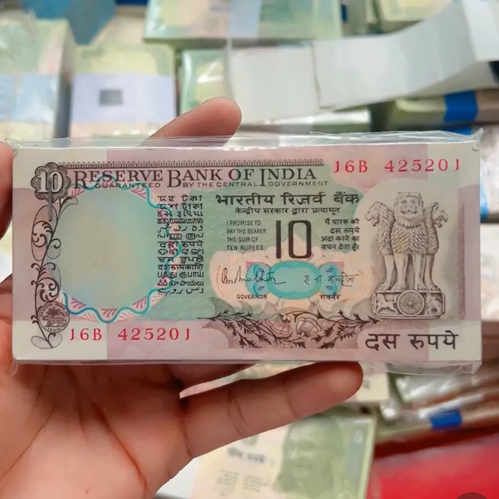 Extremely Rare 10 Rupee Peacock 🦚 Bundle Signed By RN Malhotra GEM UNC Condition Old 100 Currency Note Serial Wise Packet Different Serial No Gaddi Given