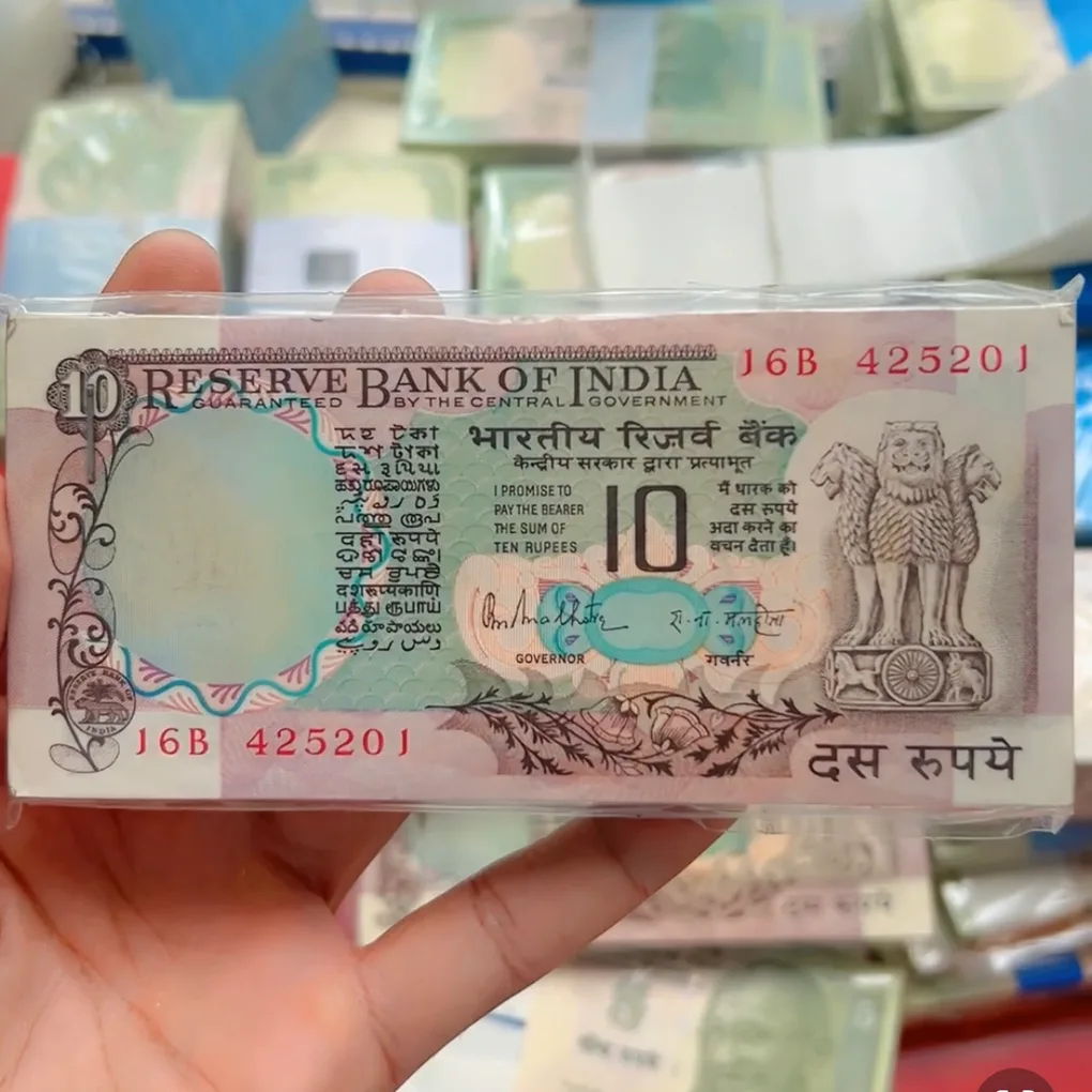 Extremely Rare 10 Rupee Peacock 🦚 Bundle Signed By RN Malhotra GEM UNC Condition Old 100 Currency Note Serial Wise Packet Different Serial No Gaddi Given