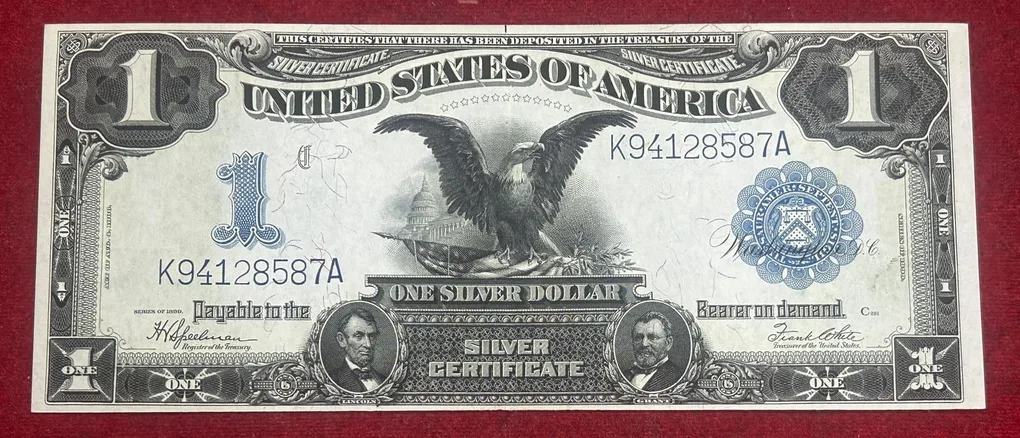 America $1 1899 Year United States black eagle Large Size Notes top condition extermaly rare note