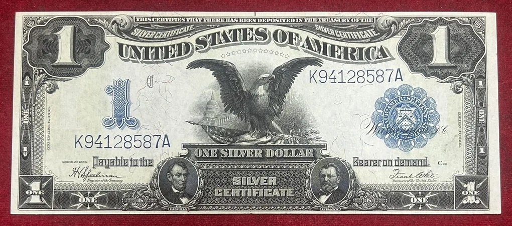 America $1 1899 Year United States black eagle Large Size Notes top condition extermaly rare note