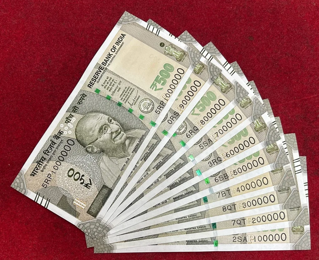 Rs 500 India Banknote 19 Note Solid Fancy Number Set 111111 to 1000000 Gem Unc Unique and Rare