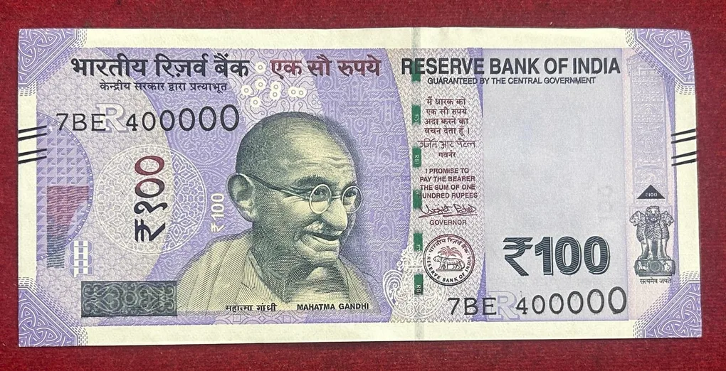 400000 Fancy Number 100 Rupees GEM UNC Note