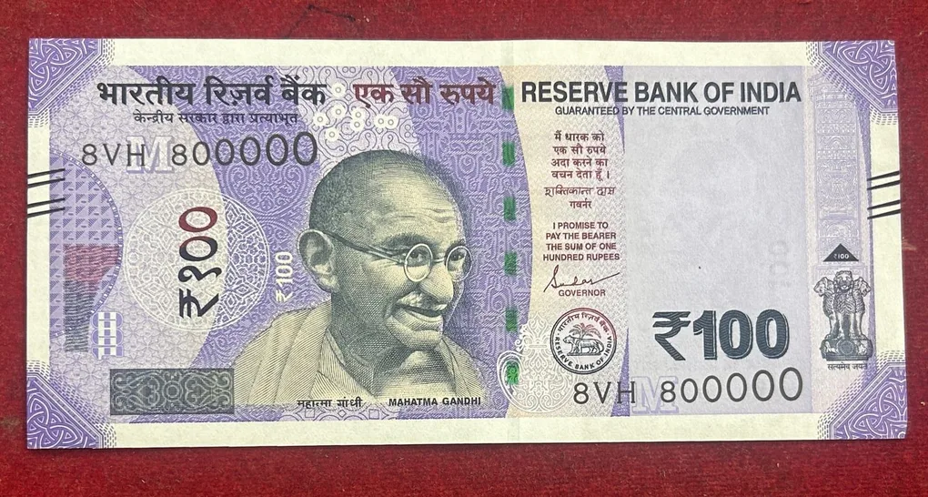 800000 Fancy Number 100 Rupees GEM UNC Note