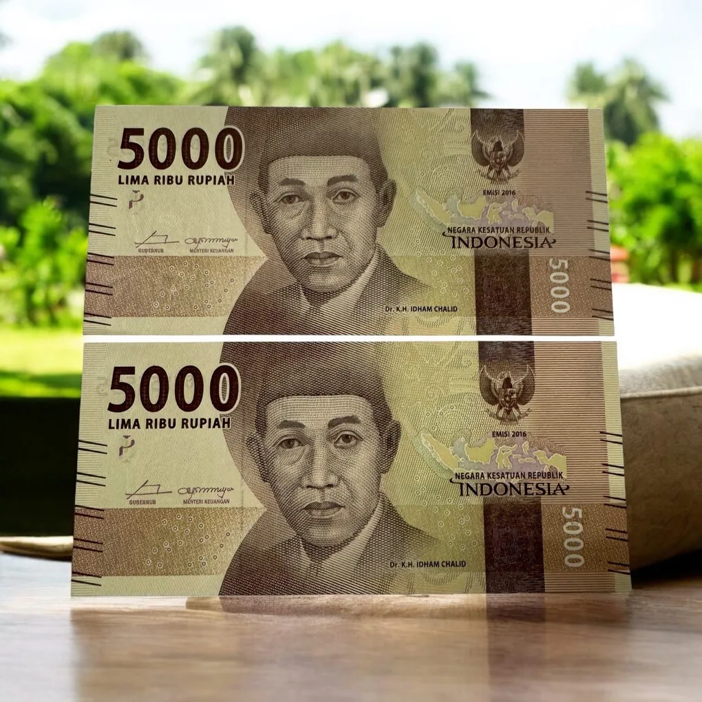 Indonesia 5000 Rupiah Fancy Number Pair 5BU 5555555 UNC Unique And Rare