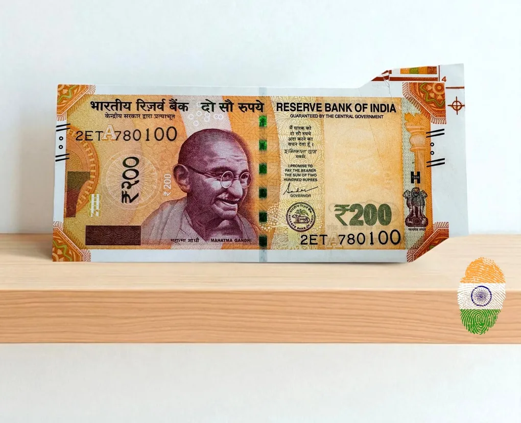 Rs 200 India Banknote Misprint Error Extra Paper Unique and Rare