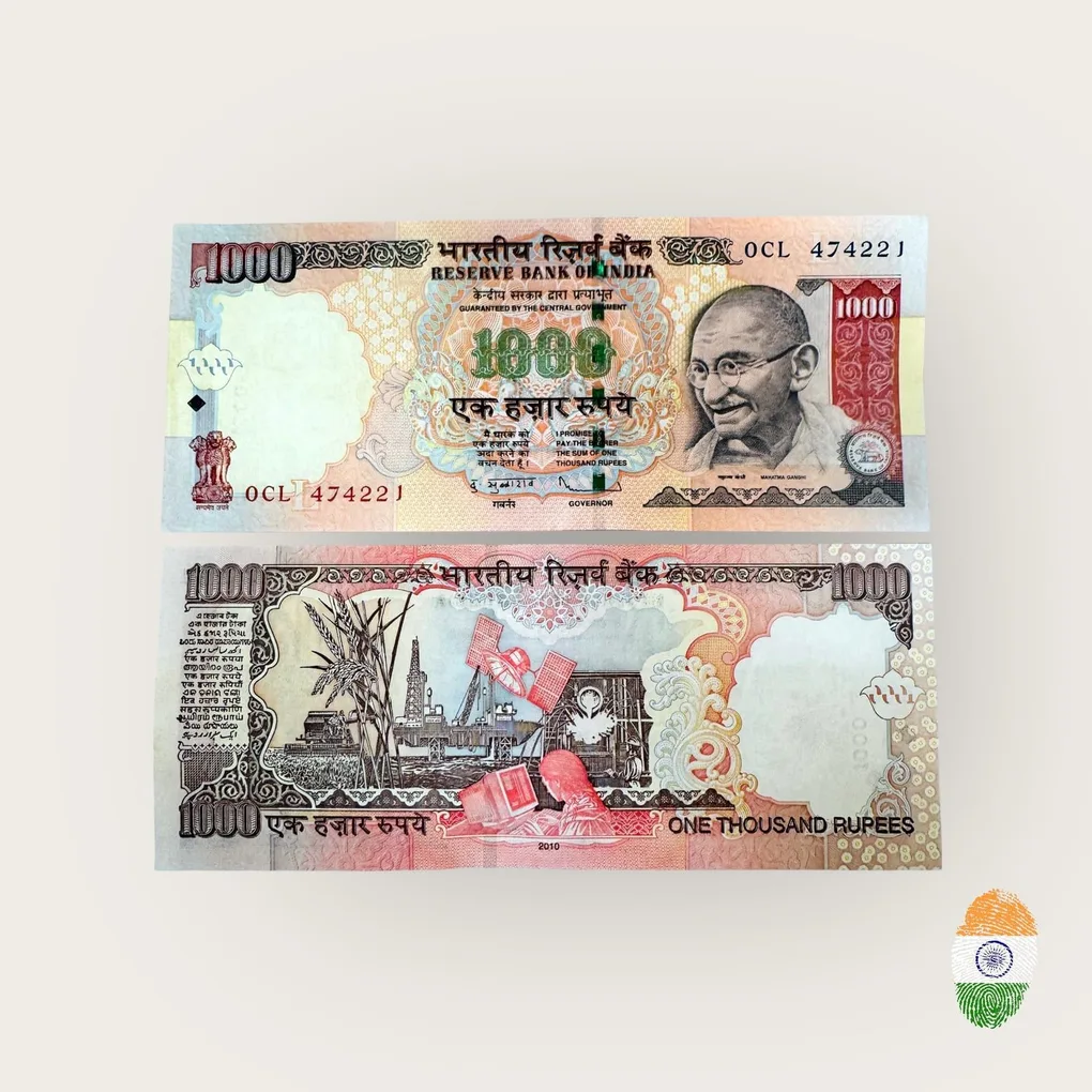 J18 Rs 1000 Republic India Signature Series Signed By Y V Reddy Inset L 2006 Issue Unique and Rare