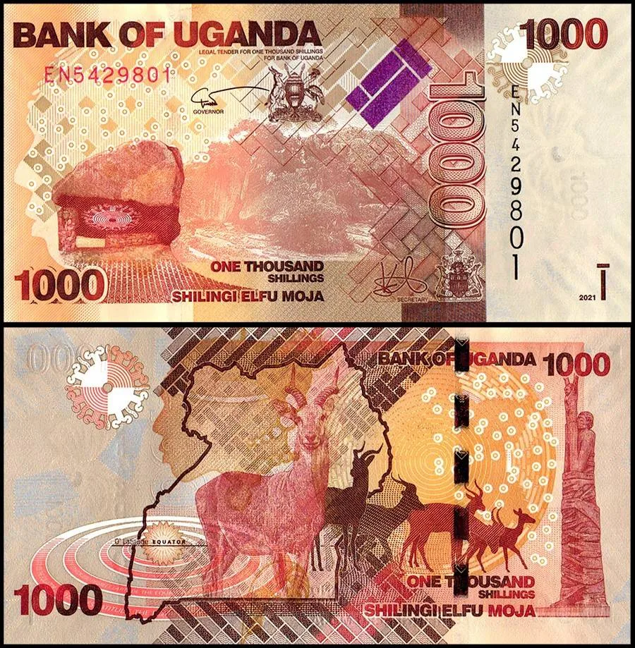 Uganda 1000 Shillings Banknote 2022 P49f UNC Unique and Rare