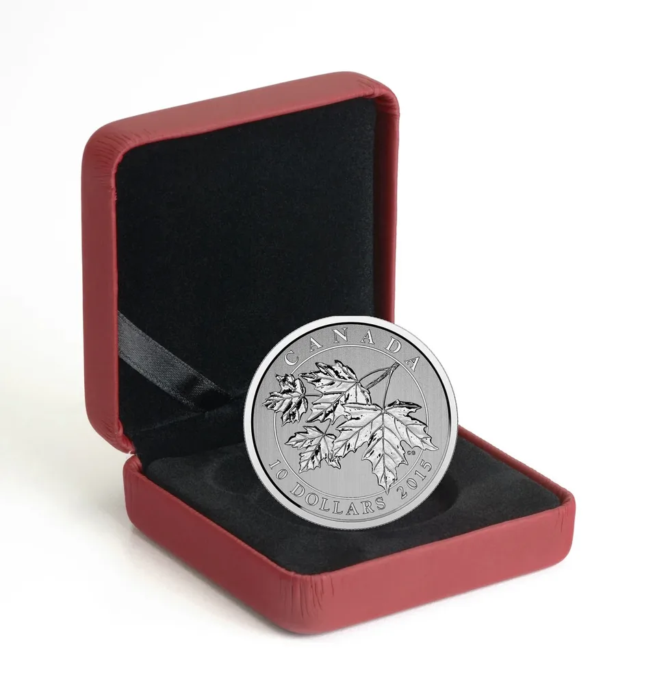 2015 $10 Maple Leaf - Pure Silver Coin proof coin set with box and certificate