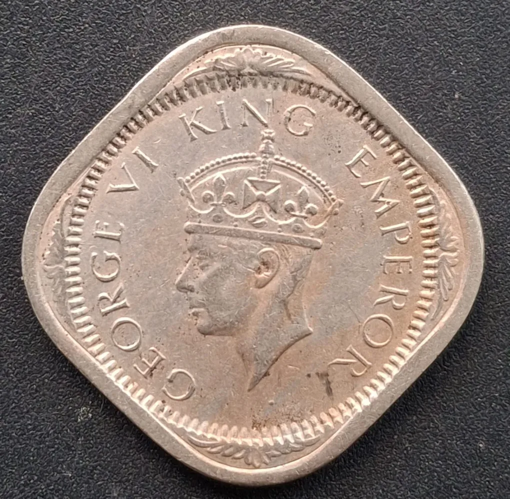 1941 India - British 2 Annas - George VI rare coin Lowest Price #A-180