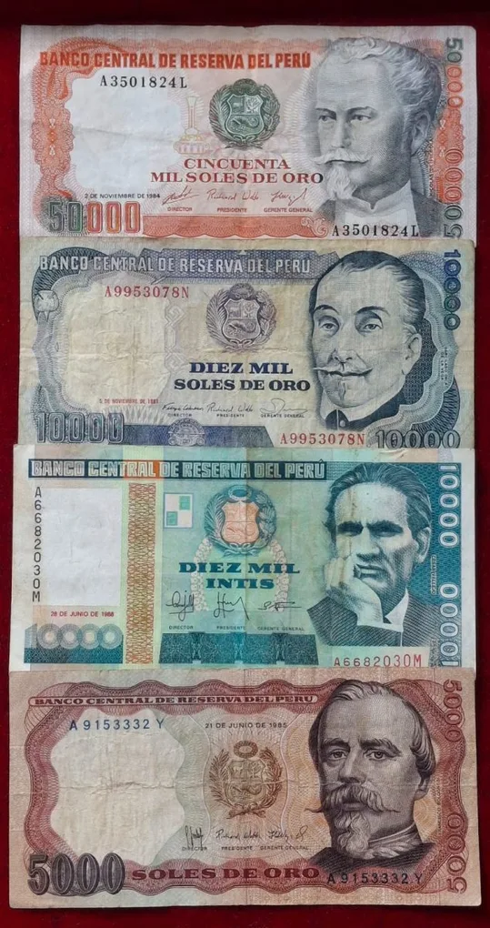 Peru All Different Big Denomination Rare (9 PCS Set ) Lowest Price