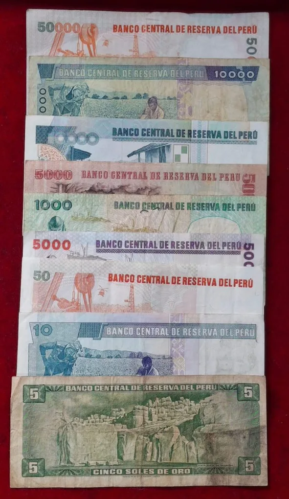 Peru All Different Big Denomination Rare (9 PCS Set ) Lowest Price