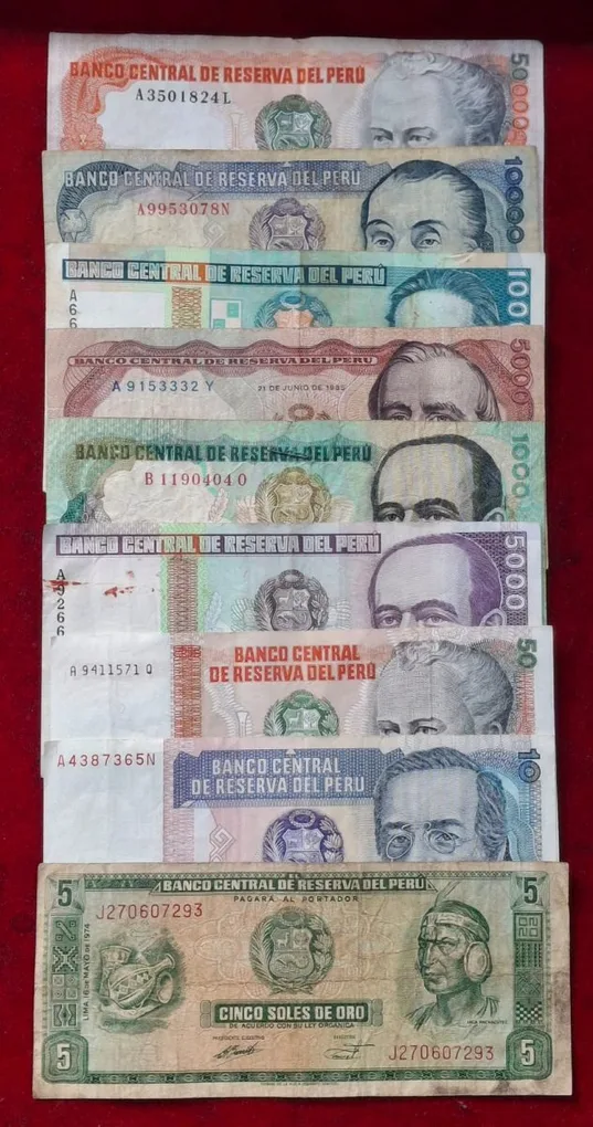 Peru All Different Big Denomination Rare (9 PCS Set ) Lowest Price