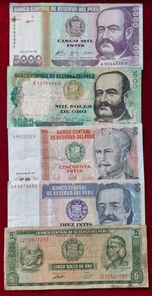 Peru All Different Big Denomination Rare (9 PCS Set ) Lowest Price