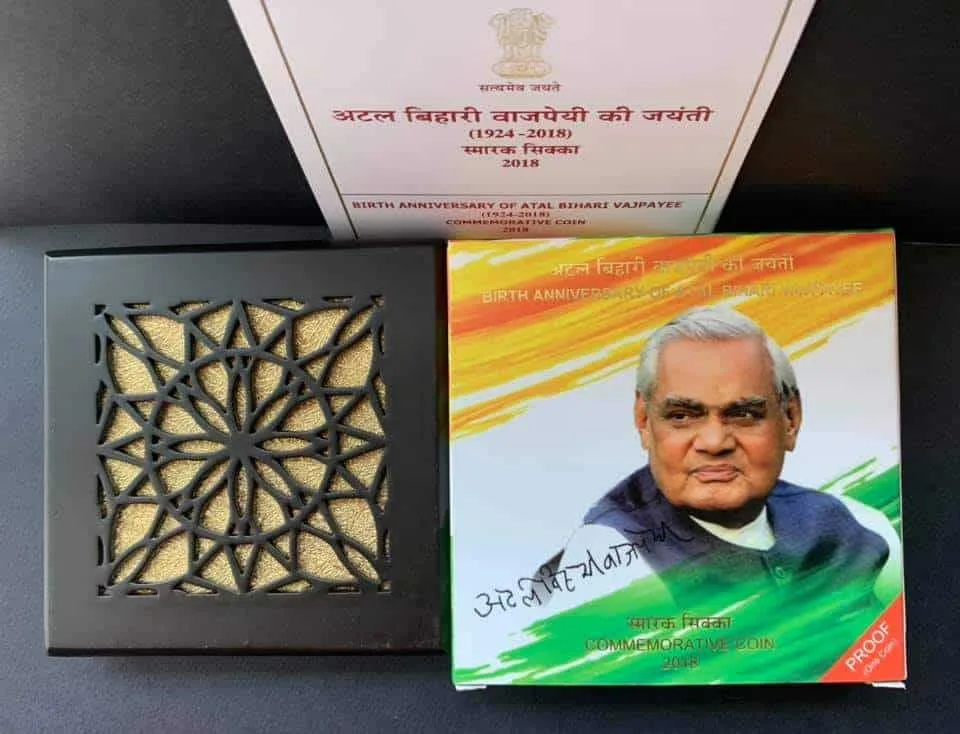 Rare 2019 Atal Bihari Vajpayee Mumbai Mint Rare 100 rs coin ((Proof Set))