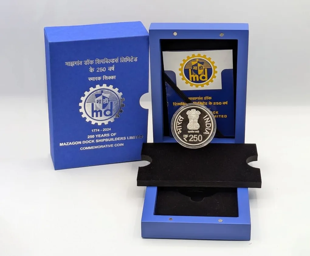 250 Years of Mazagon Dock Shipbuilders limited(Denomination of `250) Proof -Wooden Packing