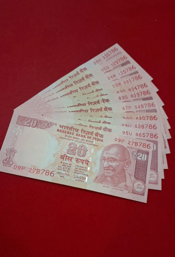 20 Rupee GEM UNC Condition Note Ending 786 Each Note Price 250