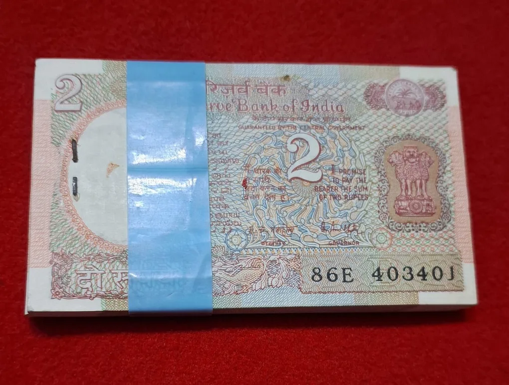 2 Rupee Packet Sattellite Issue Serial No. 403401