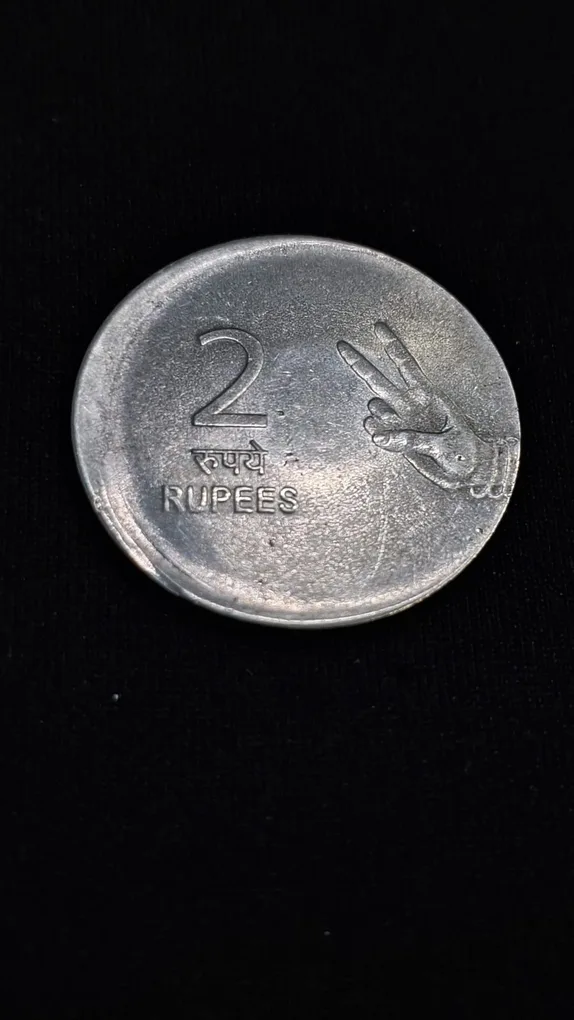 2 Rupee Coin Off Centre Error Coin