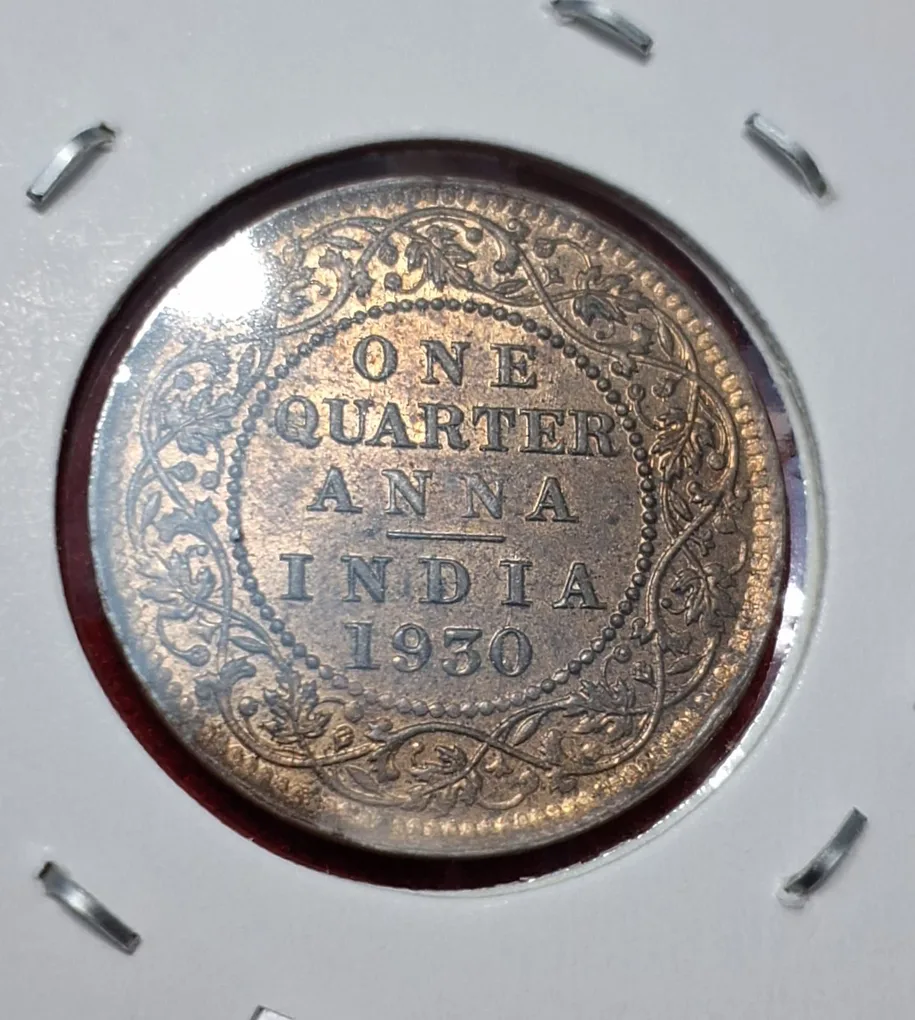 One Quarter Anna 1930 George V King Emperor Coin