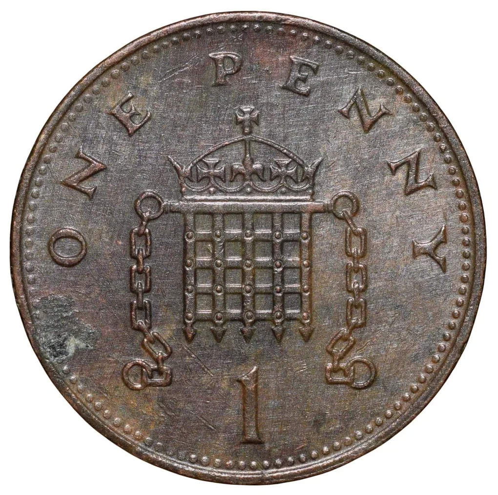 Bronze 1 Penny of Elizabeth II (AD 1996) from United Kingdom